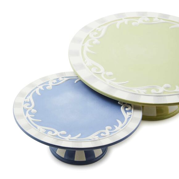 Brand New Mackenzie-Childs Cameo Small Pedestal Platter - Picture 2 of 3